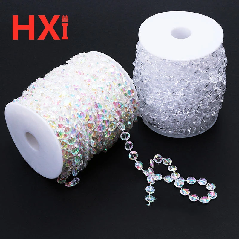 透明亚克力珠链连线仿珍珠链条花艺花束饰品配件DIY手工鲜花包装