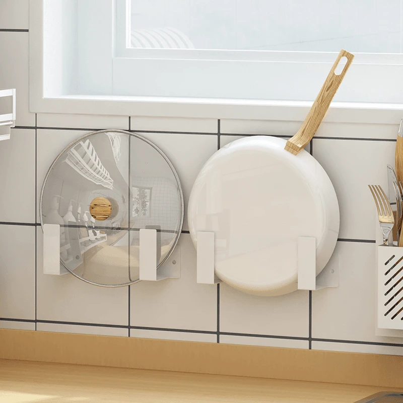 优勤厨房壁挂式锅盖架免打孔砧板案板架收纳家用放菜板置物挂架