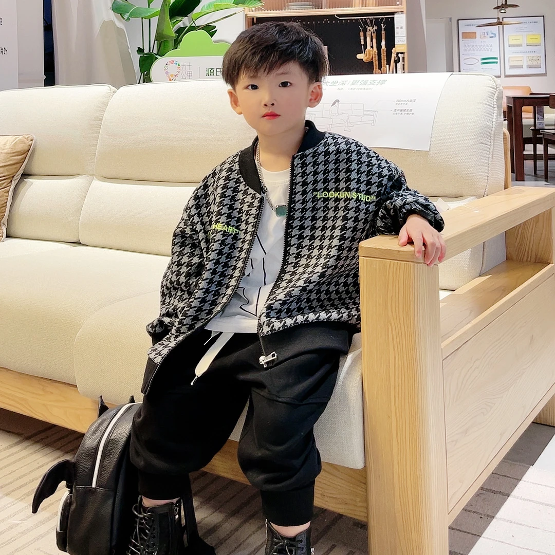 【春秋款】儿童BF-6男童休闲中大童春季洋气帅气外套炸街时髦圆领