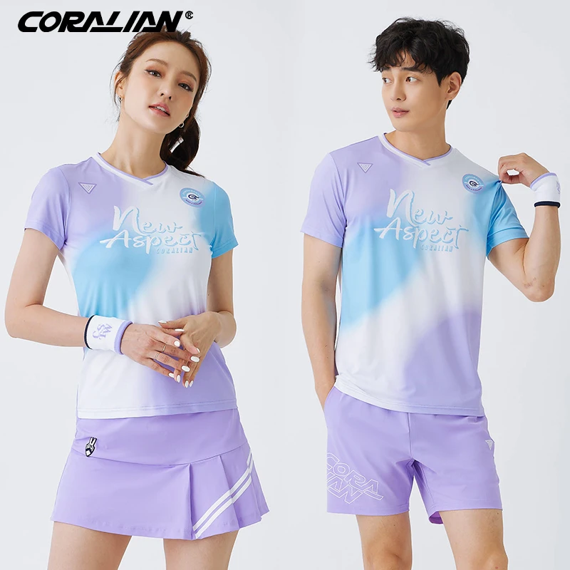 可莱安羽毛球服女韩国透气速乾短袖男上衣情侣户外时尚运动服女款