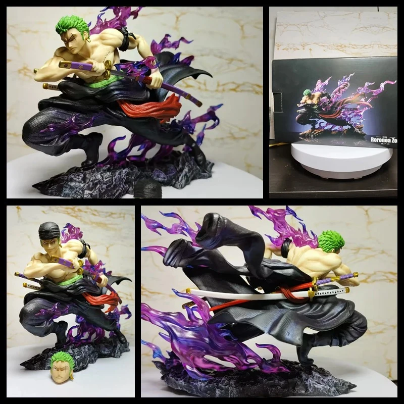 海贼王 GK 拔刀 漂移 三刀流 索隆 剑豪双头雕 场景模型 盒装手办