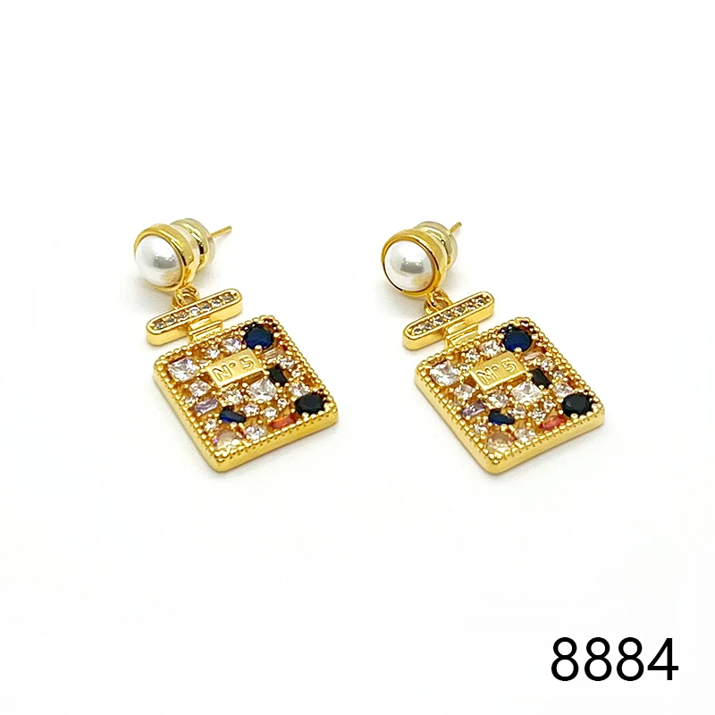 铜合金耳饰 设计师款百搭气质耳饰8884