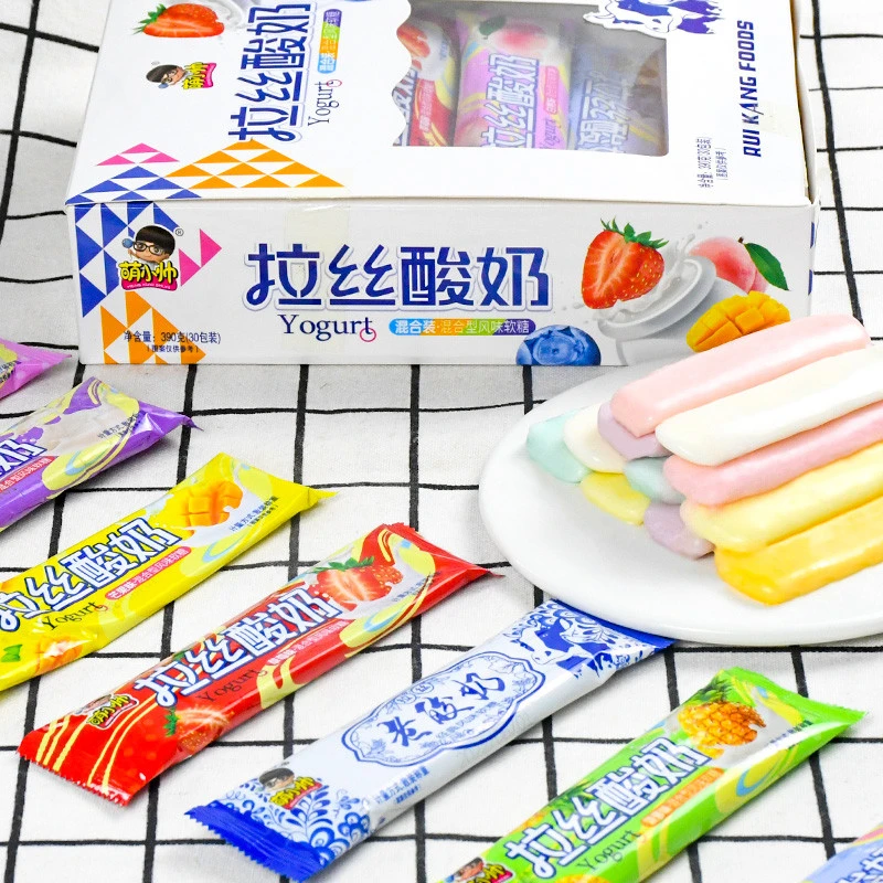 网红拉丝老酸奶风味软糖儿童酸奶条怀旧糖果小零食小吃休闲食品