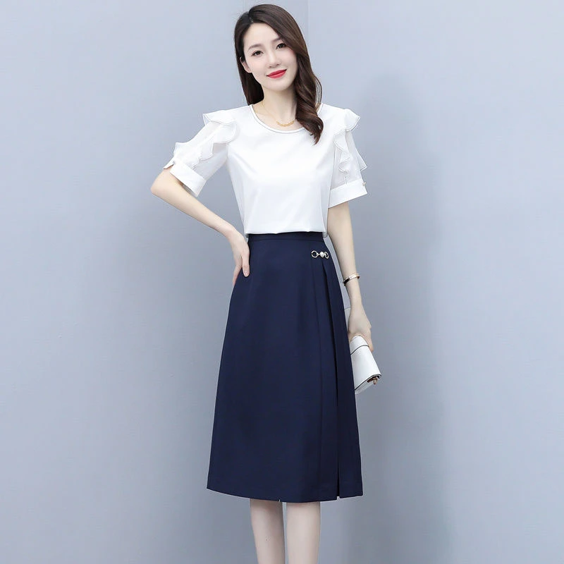 两件套连衣裙女夏季2024新款高腰韩版女装气质洋气高级感套装裙子