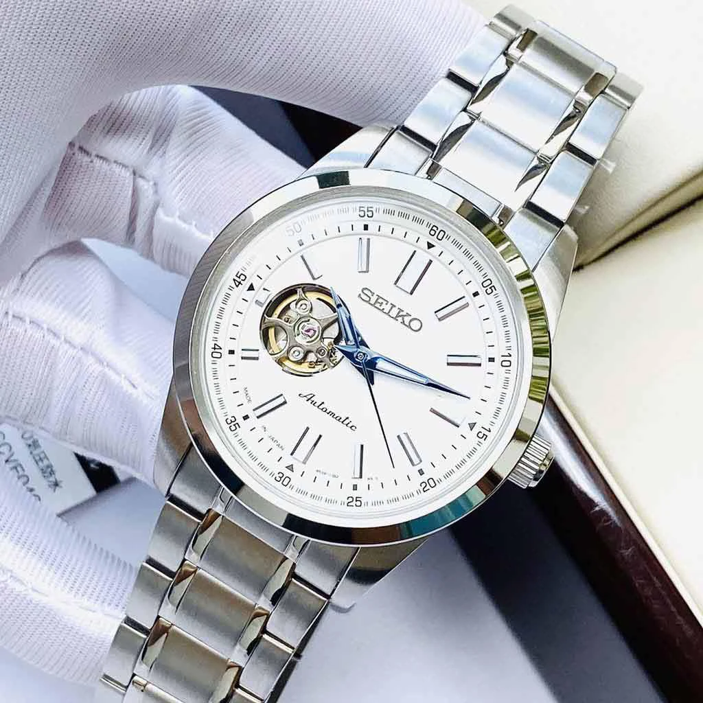 全新未使用 Seiko/精工 SCVE049全自动机械夜光镂空时尚经典男表