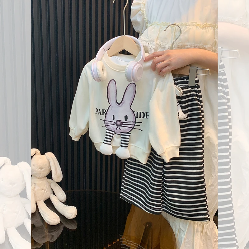 【现货特惠】女童卫衣秋季童装2023新款儿童休闲套装女宝宝套装