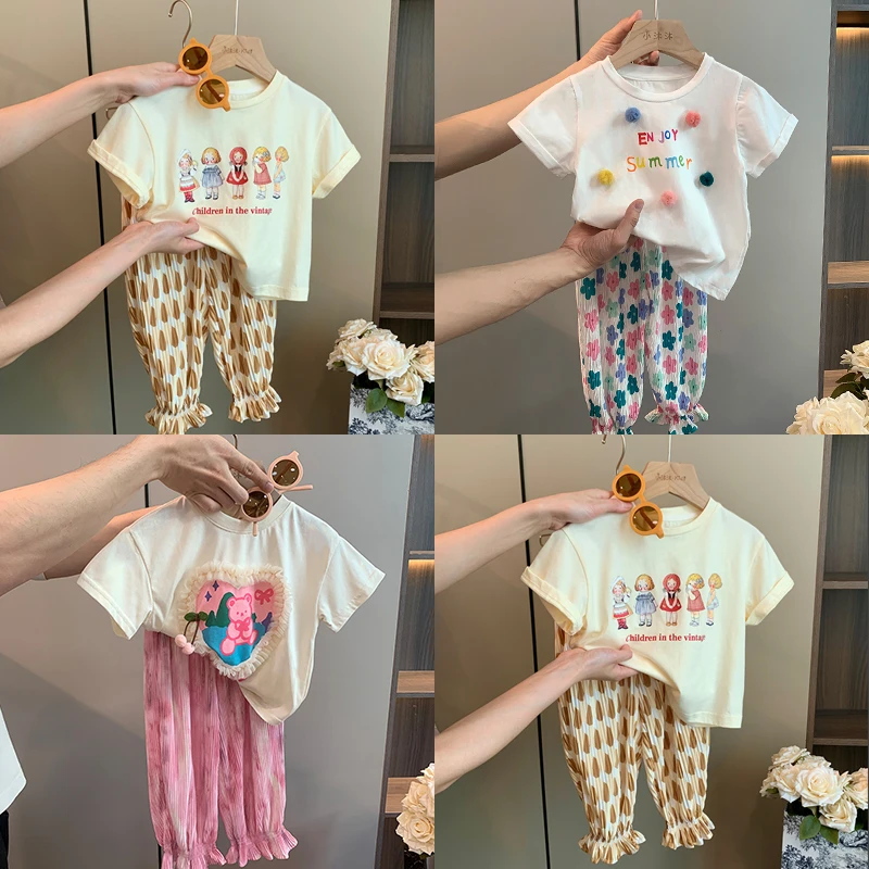 【现货特惠】女童短袖t恤2023新款儿童女宝宝夏装上衣洋气时髦