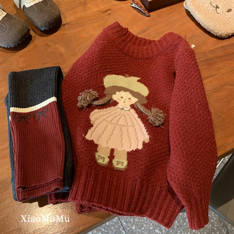 【现货】女童毛衣可爱洋气2024新款秋装小童女宝宝针织衫小女孩毛衣