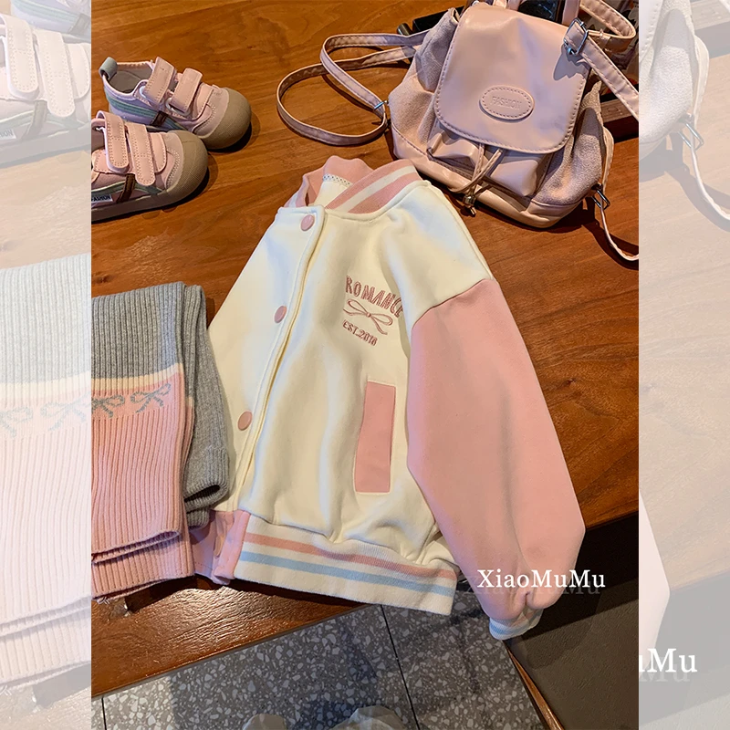 【现货】女童棒球服春秋2024新款小童女宝宝洋气外套