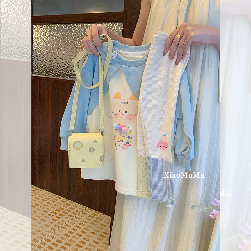 【现货特惠】女童中长款卫衣秋装2024新款小童女宝宝休闲T恤卫衣