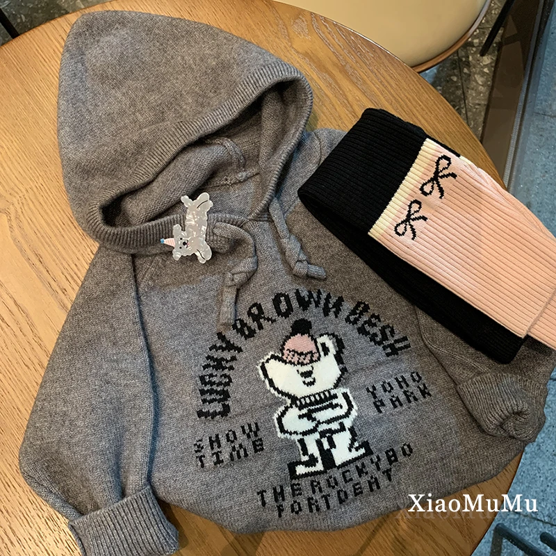 【现货】女童洋气毛衣2024新款秋装小童宝宝打底裤+针织衫毛衣时髦