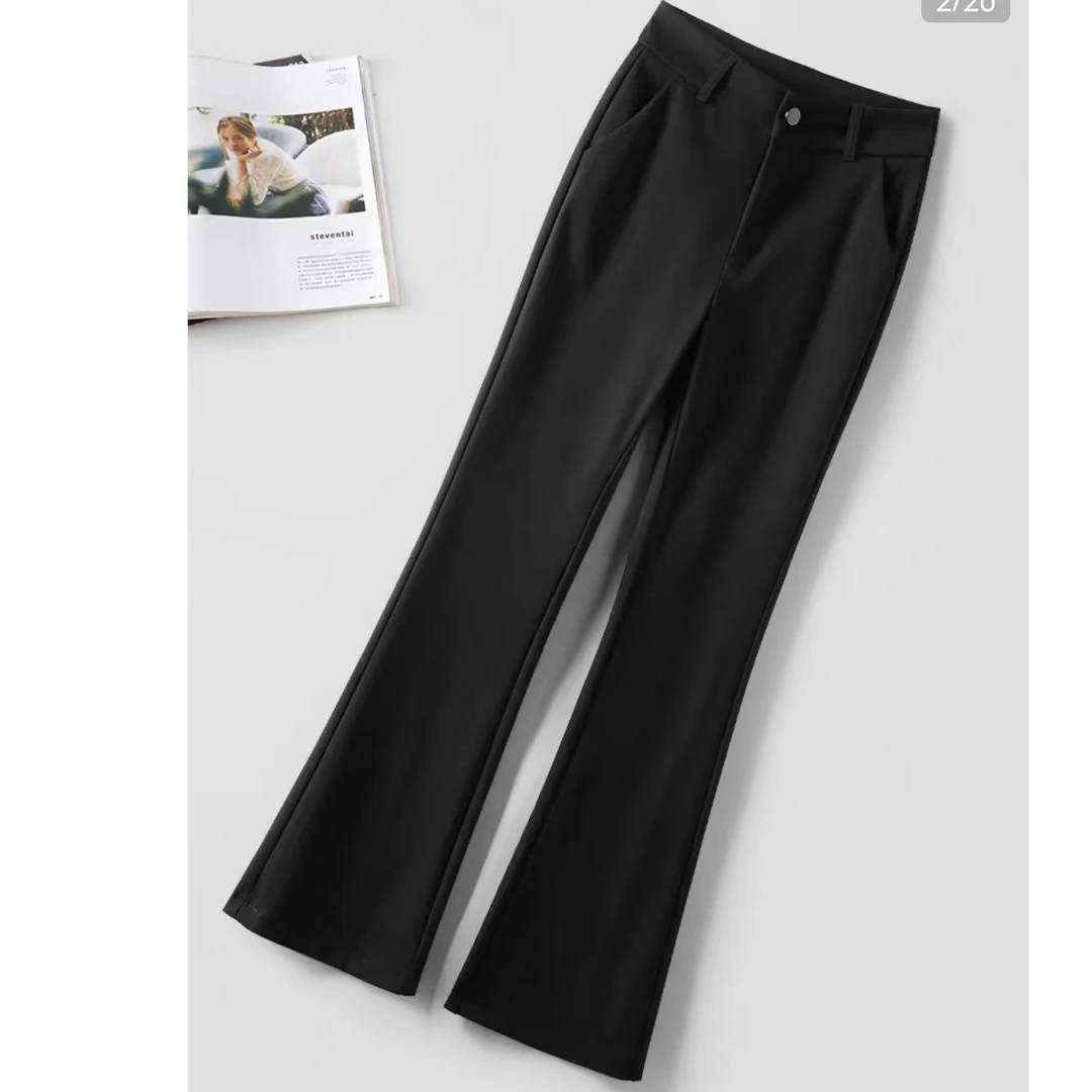 2024春秋新款显瘦微喇裤休闲裤时尚气质洋气裤子女裤2401裤长100