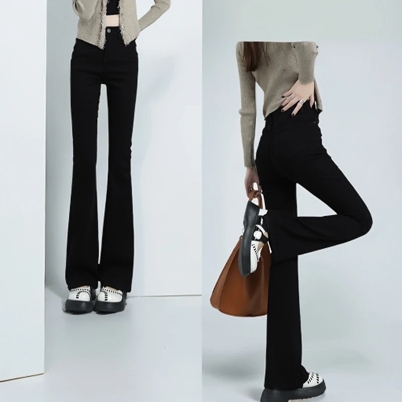 2024冬季新款 ！加绒加厚微喇小黑裤！一条过冬！保暖不臃肿！W5055