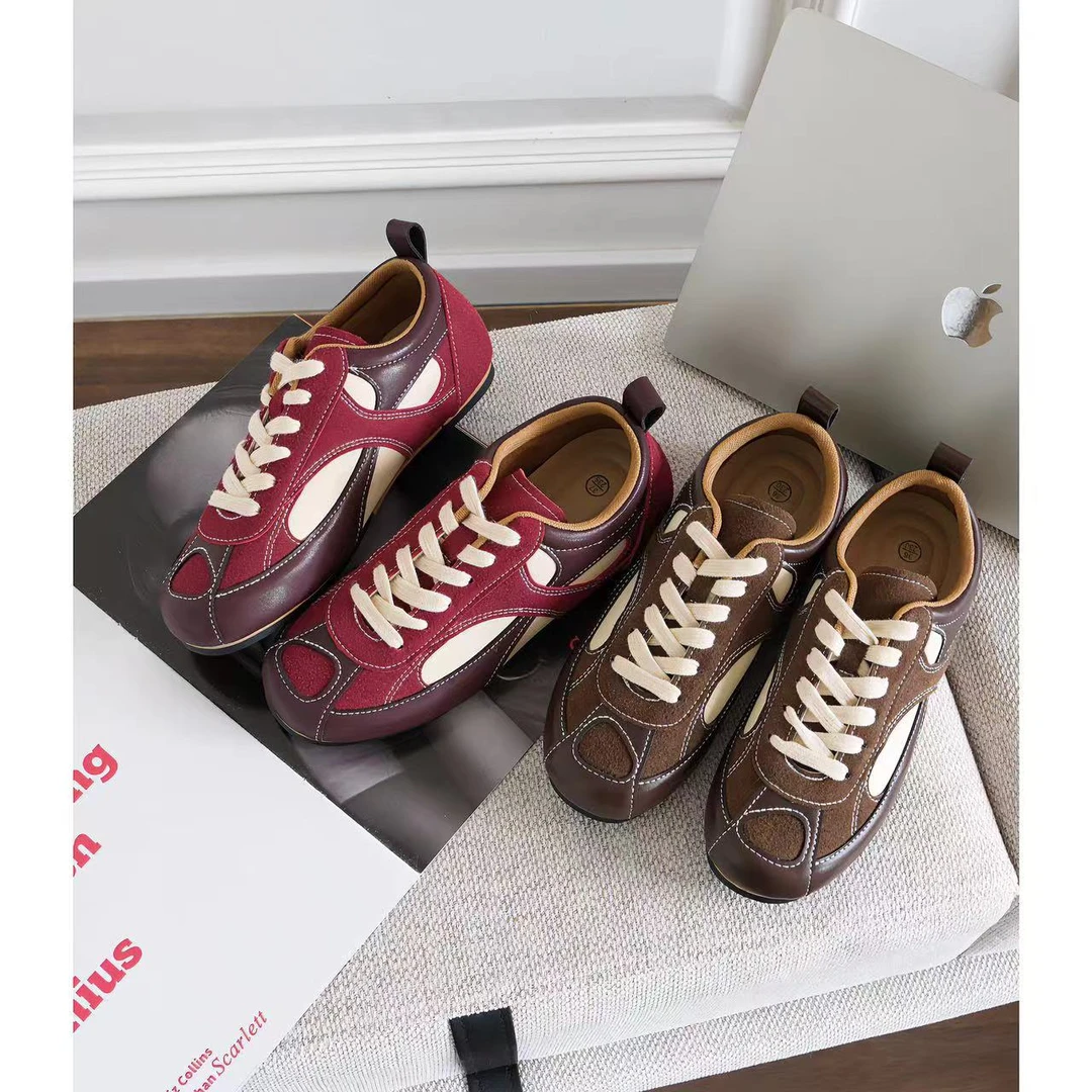 2024年秋季软底德训鞋女新款百搭运动休闲鞋拼色平底阿甘鞋潮