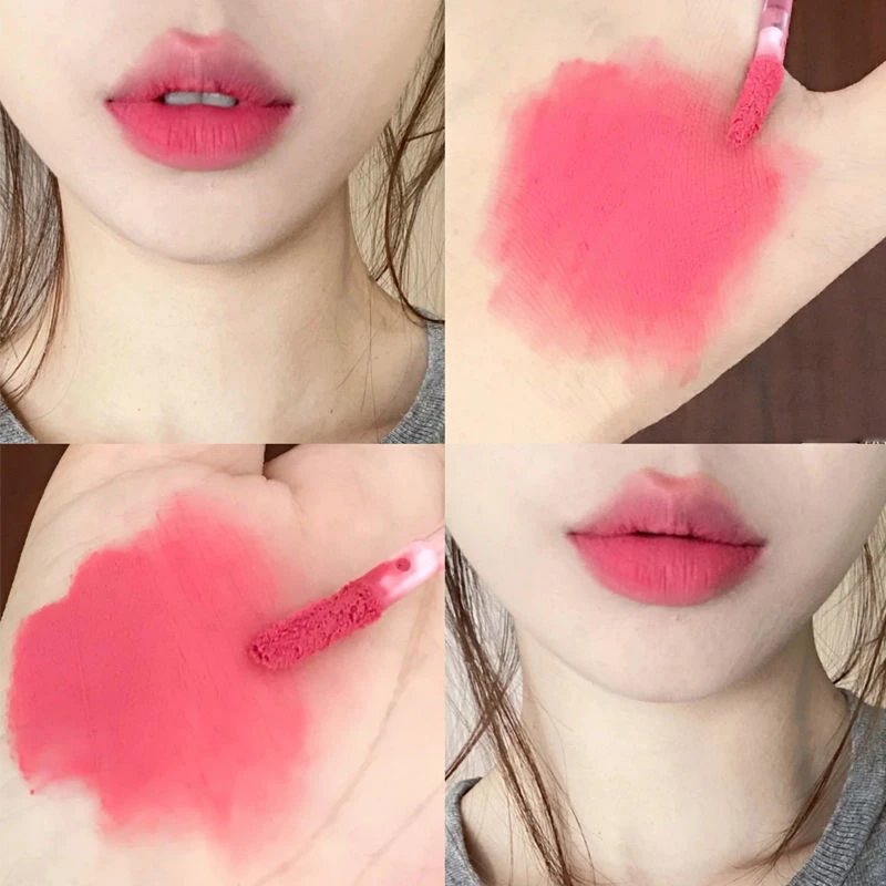 敲嗲色 韩妹色牛奶樱花粉唇泥显白桃粉唇釉亚光雾面减龄女团唇妆