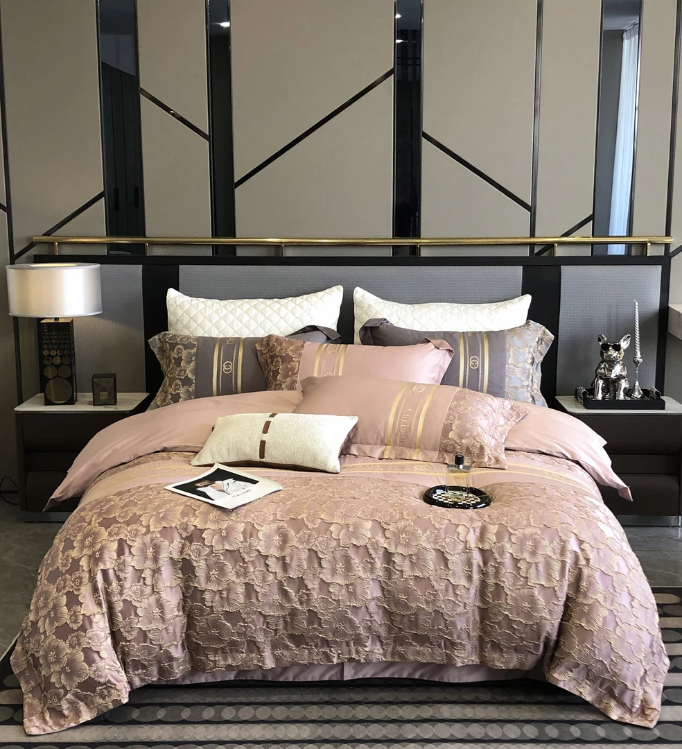 24款高级感新疆纯棉浮雕四件套轻奢现代被罩全棉婚庆床品床单被套