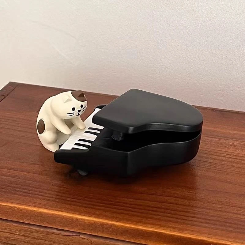 可爱猫咪弹钢琴摆件