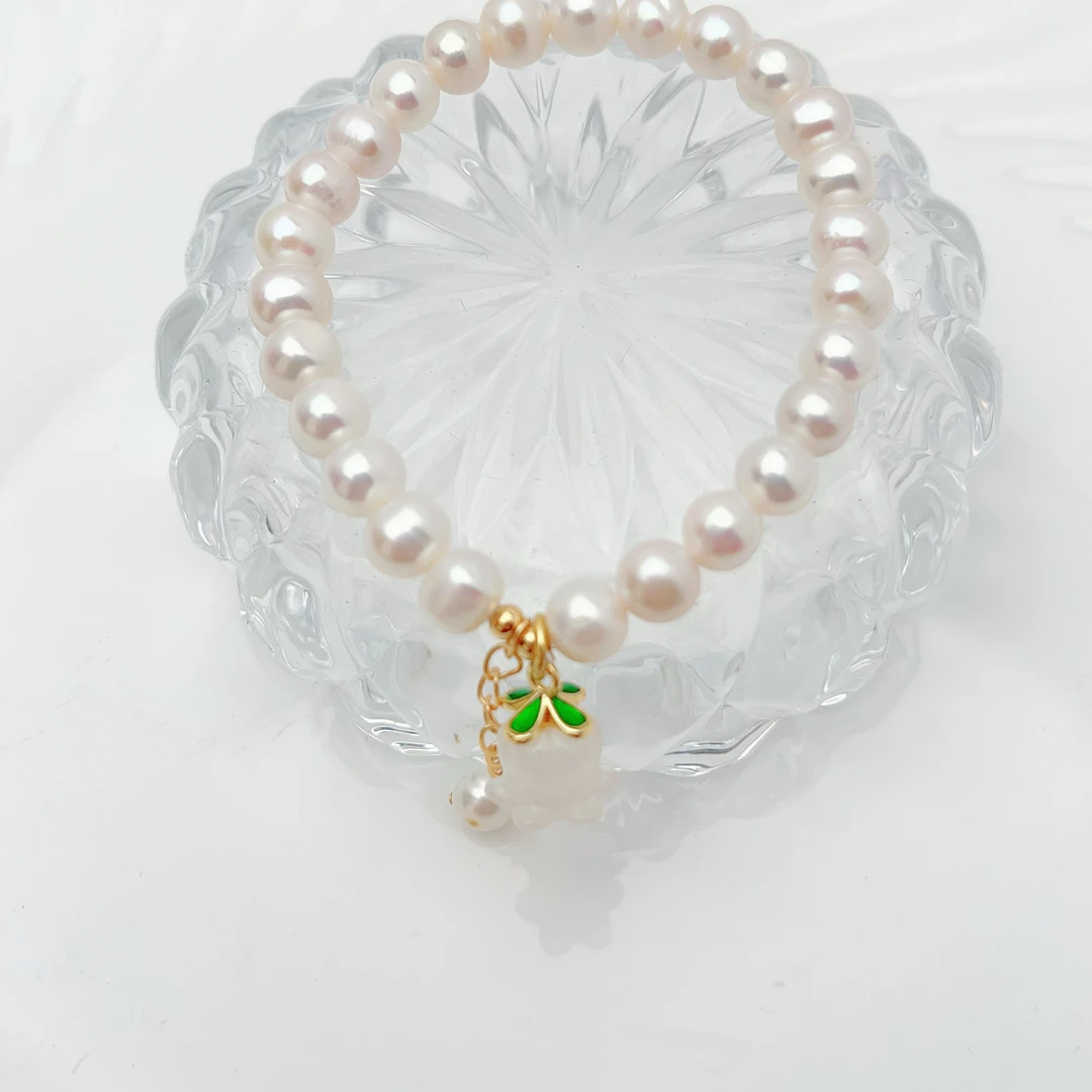 【铃兰花】约6-7MM天然淡水珍珠手链经典气质手串DSL00607