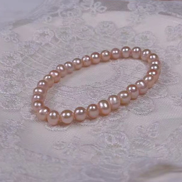 【锦鲤】6-7mm淡水无核珍珠手链百搭 非基地发货  DSL00546