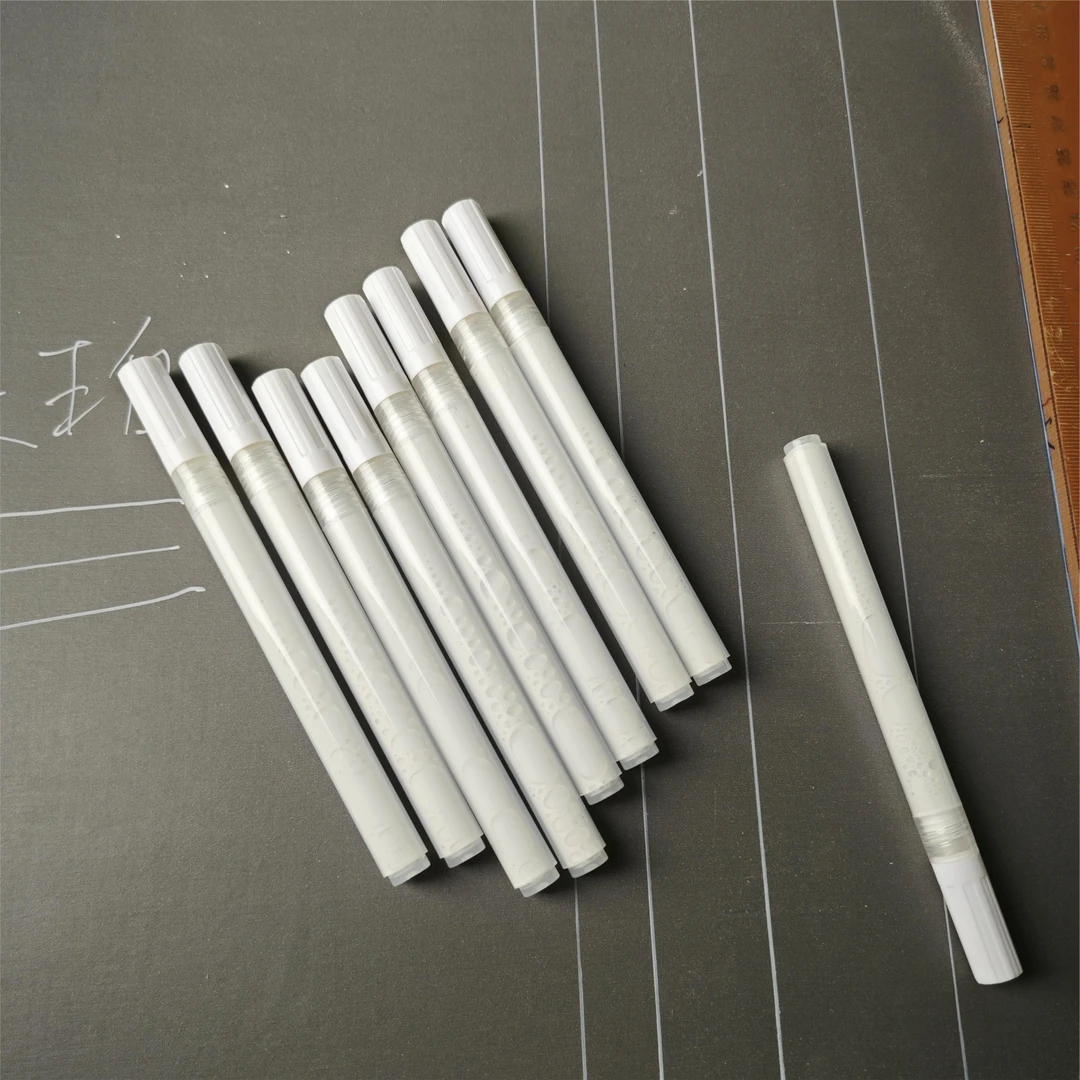 Impot木工工具 定制白色尼龙画线笔0.7mm流畅不断墨按压使用涂鸦