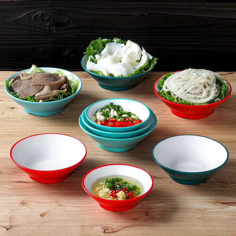 密胺地摊火锅油碟蘸料调料碗小份毛肚双色重庆小碗商用仿瓷备菜碗