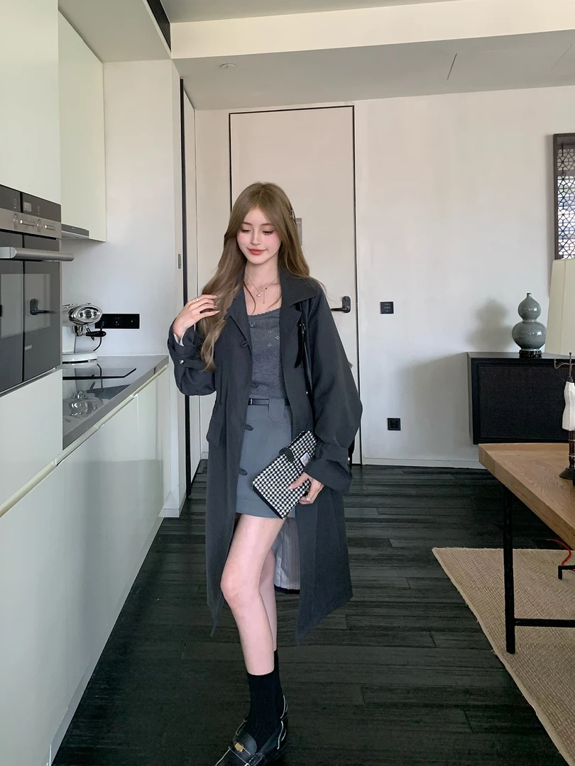 风衣外套女2024年秋冬新款流行中长款小个子英伦风高级感春秋大衣