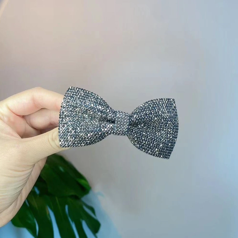 满钻蝴蝶结顶夹8公分弹簧夹网红气质蝴蝶结弹夹