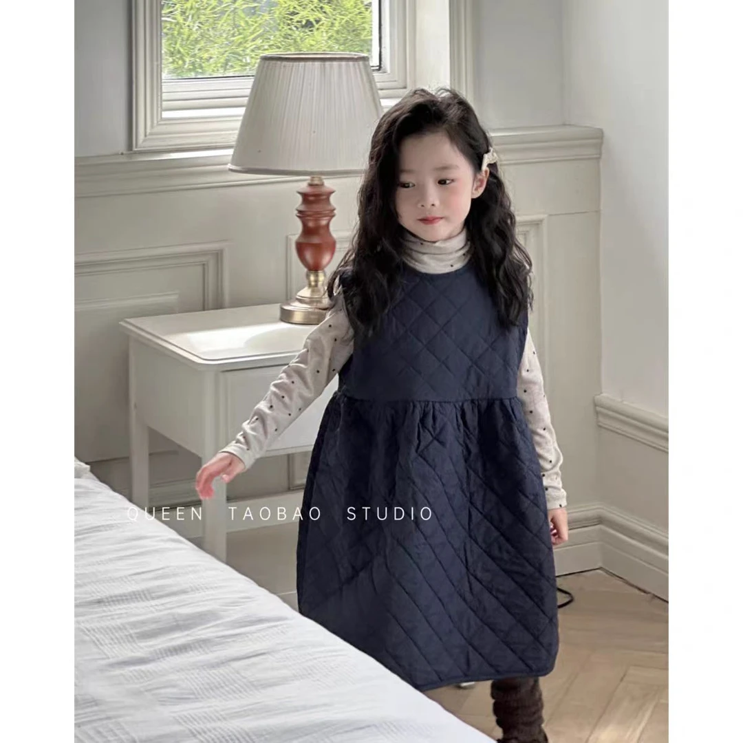 【织里丸子专属】女童夹棉背心裙2024秋冬新品宝宝洋气无袖保暖棉裙