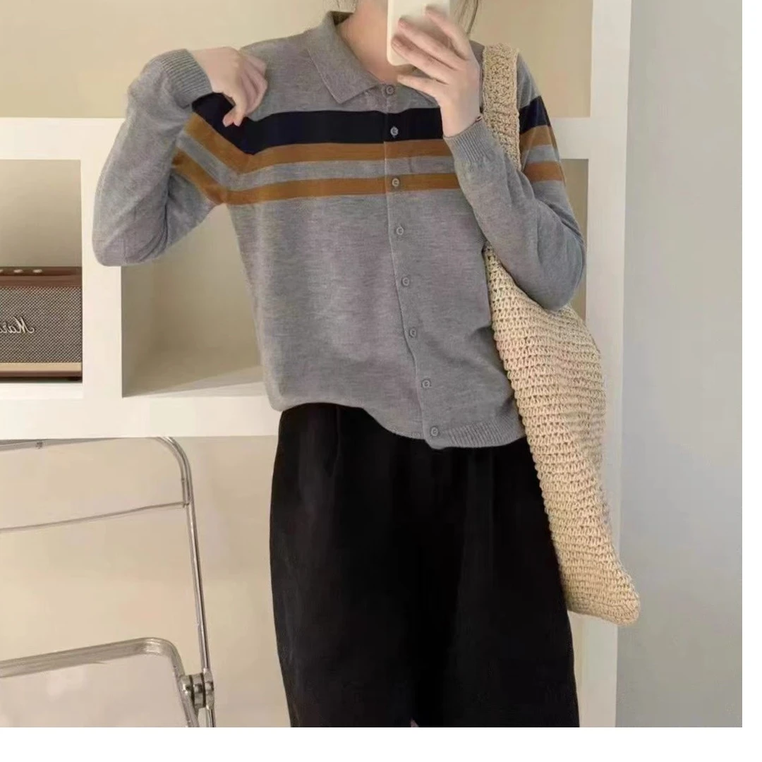 2024春新款圆领短袖拼色百搭宽松时尚气质针织衫大合集
