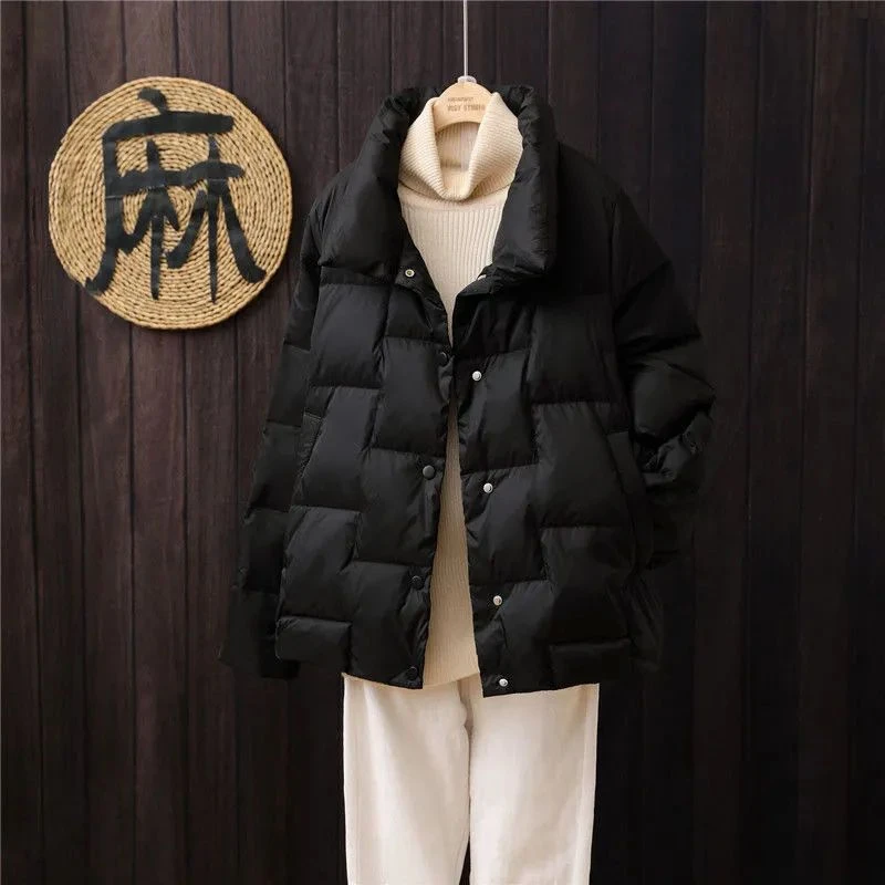 新款羽绒服轻薄大码羽绒服女短款2023年新款冬季立领宽松小羽绒