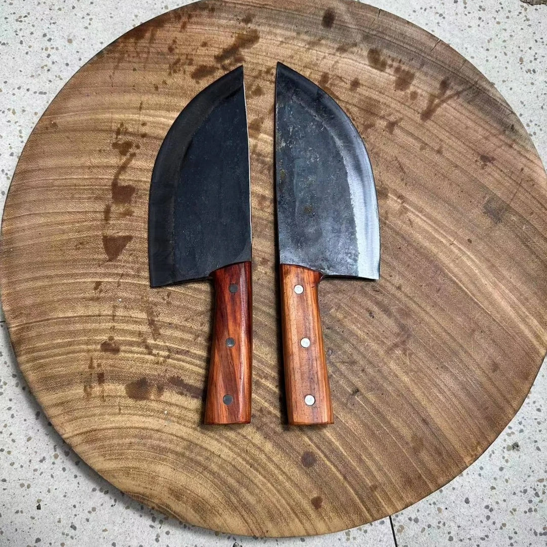 周管家手工锻造夹钢猪肉分割专用刀卖档摊肉店划肉割肉锋利菜刀5