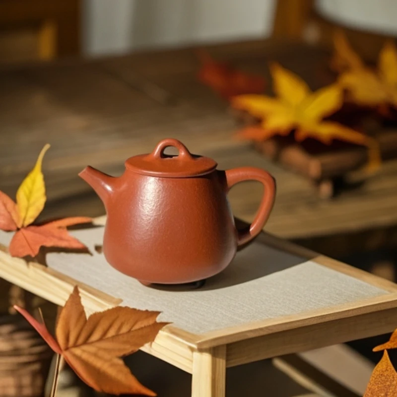 宜兴紫砂手工礼品壶功夫茶具套装原矿朱泥办公手工茶器高石瓢家用