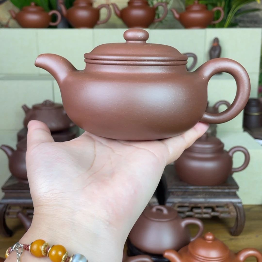 【闪购商品】紫砂茶壶陋**灯底槽青寿珍仿古壶~容量:300