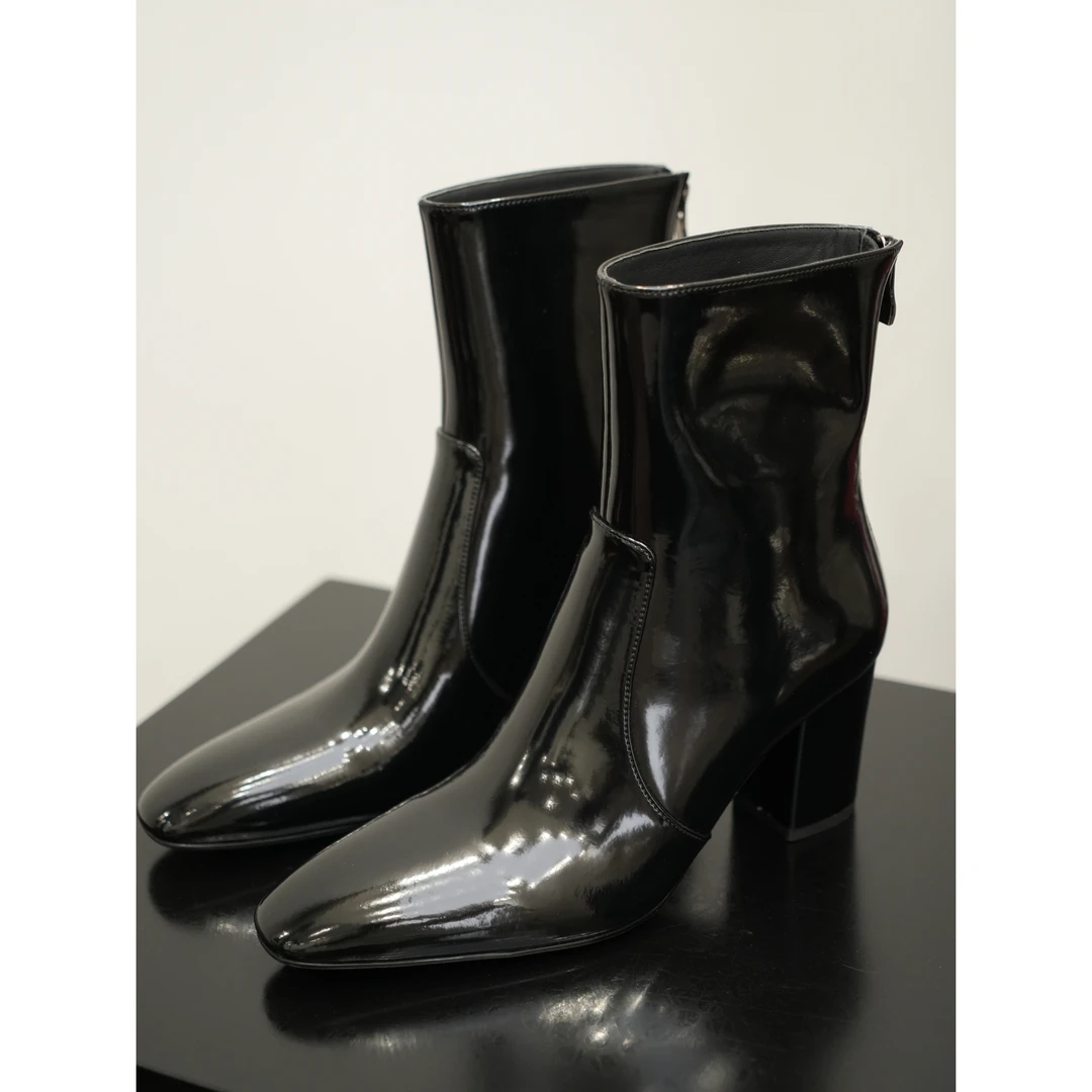 【征程】帅帅的秀气 定型鞋头牛皮开边珠丝绸羊内里 丫家秀场款短靴