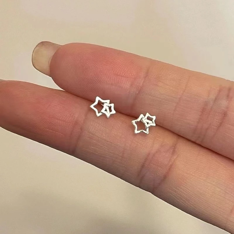 ins网红五角星耳钉女秋冬气质小众设计感耳环养耳洞星