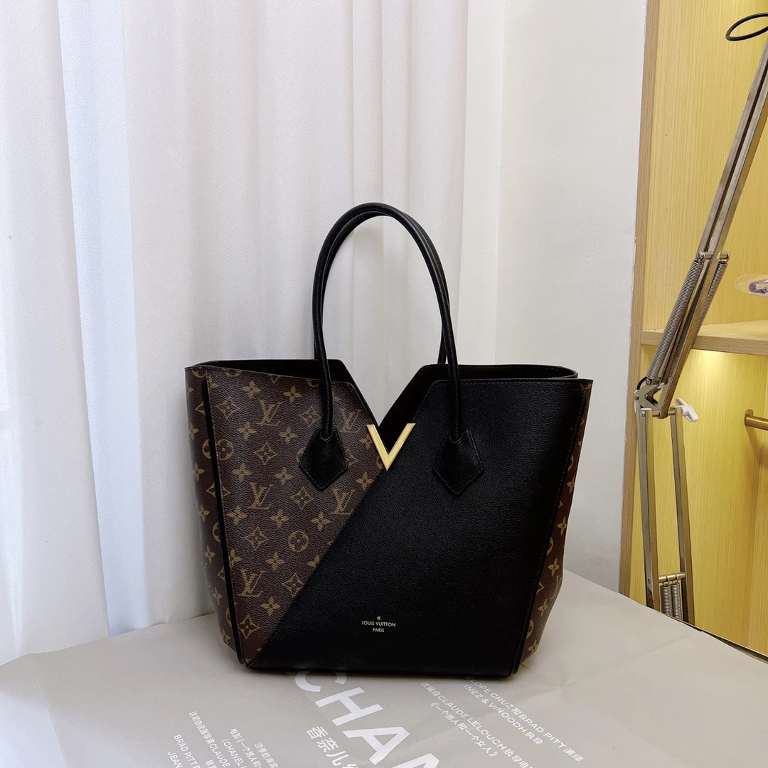 95新 LouisVuitton/路易威登 Kimono 经典黑色拼老花 手提单肩包