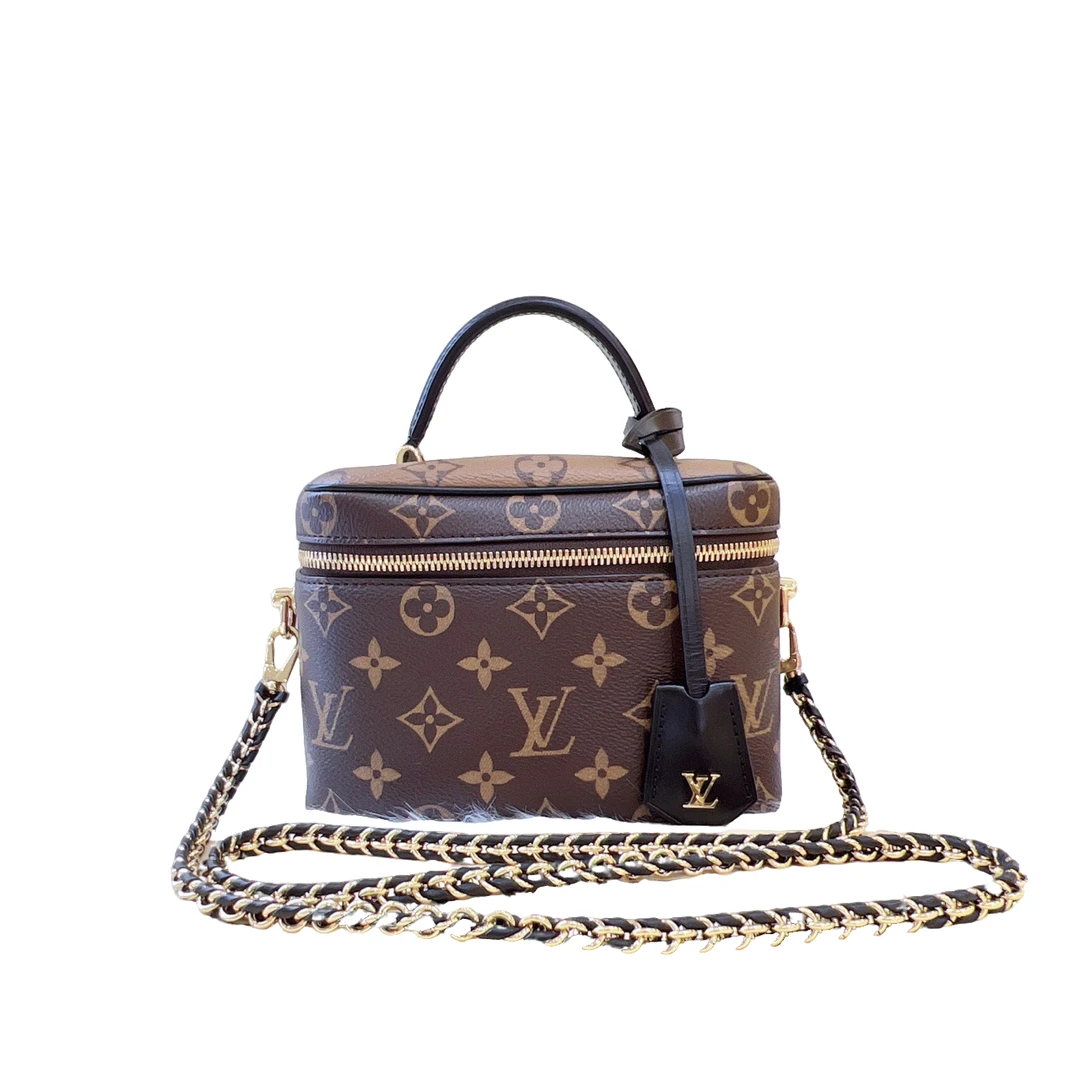 99新 LouisVuitton/路易威登 芯片款VANITY 化妆包 盒子包 小号