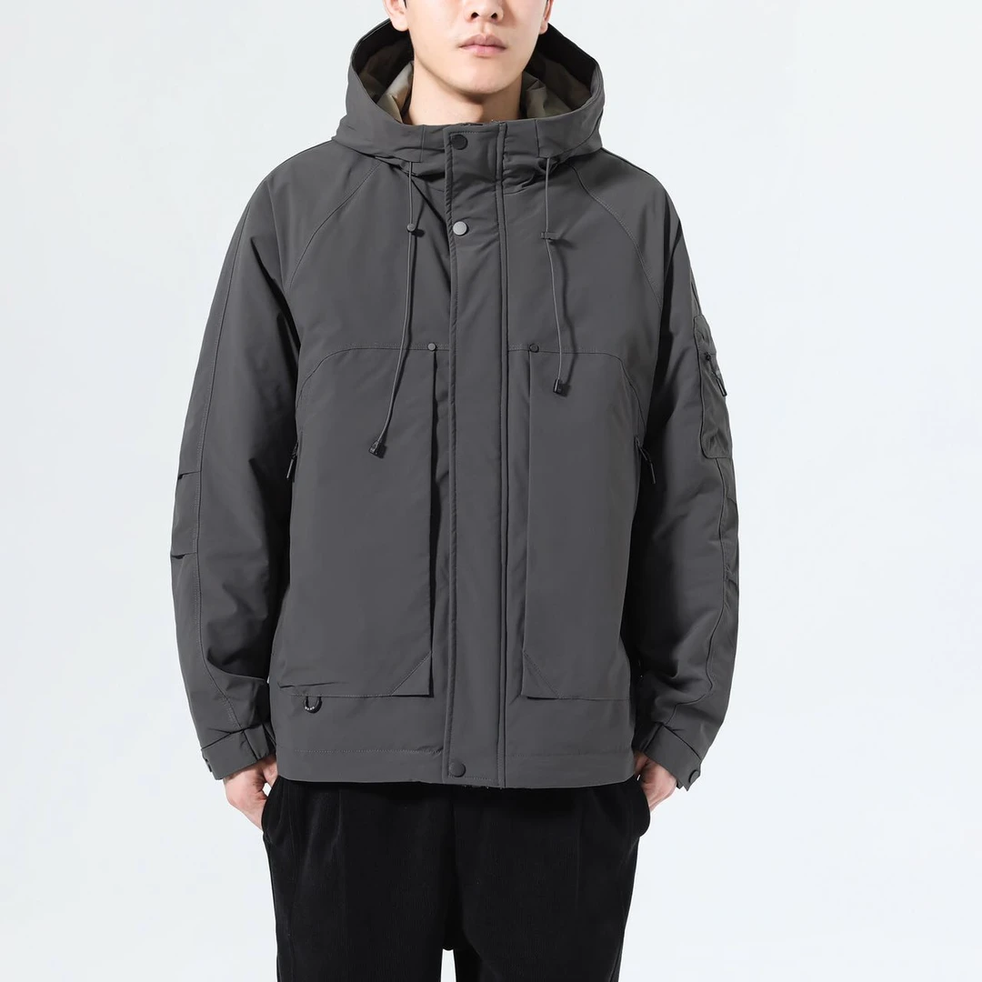 3202男士休闲二棉棉衣秋冬运动连帽加厚防风冬季防风保暖防水男装