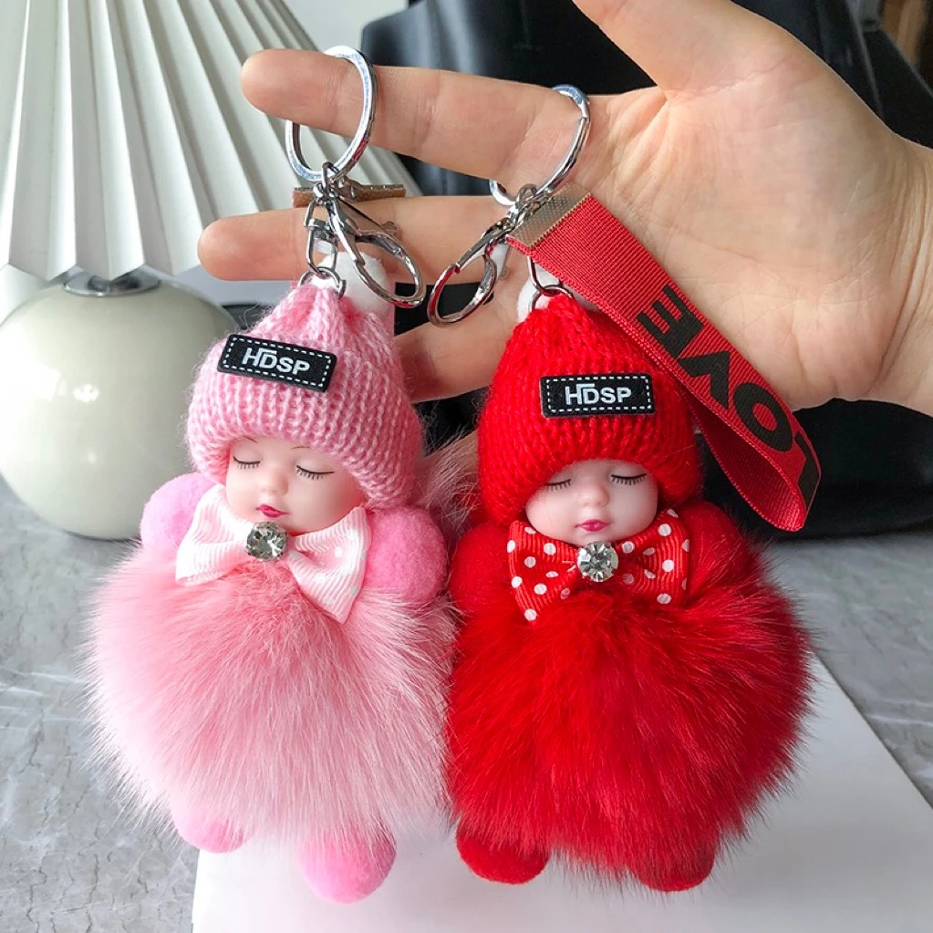 网红同款真皮草狐狸毛可爱睡眠宝宝