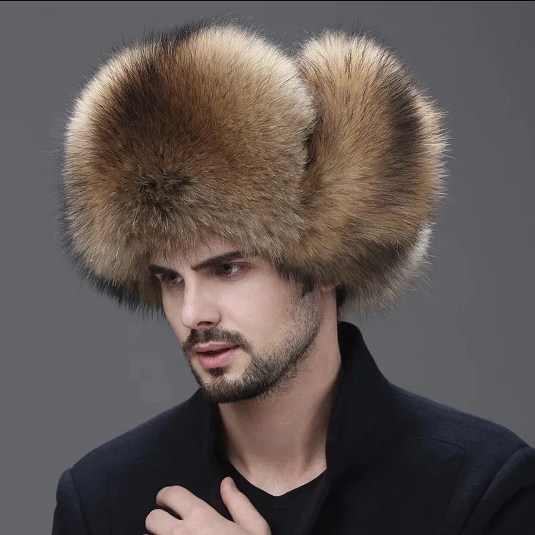 雪乡哈尔滨赵丽颖同款雷锋帽男女冬季御寒保暖时尚百搭真皮护耳帽