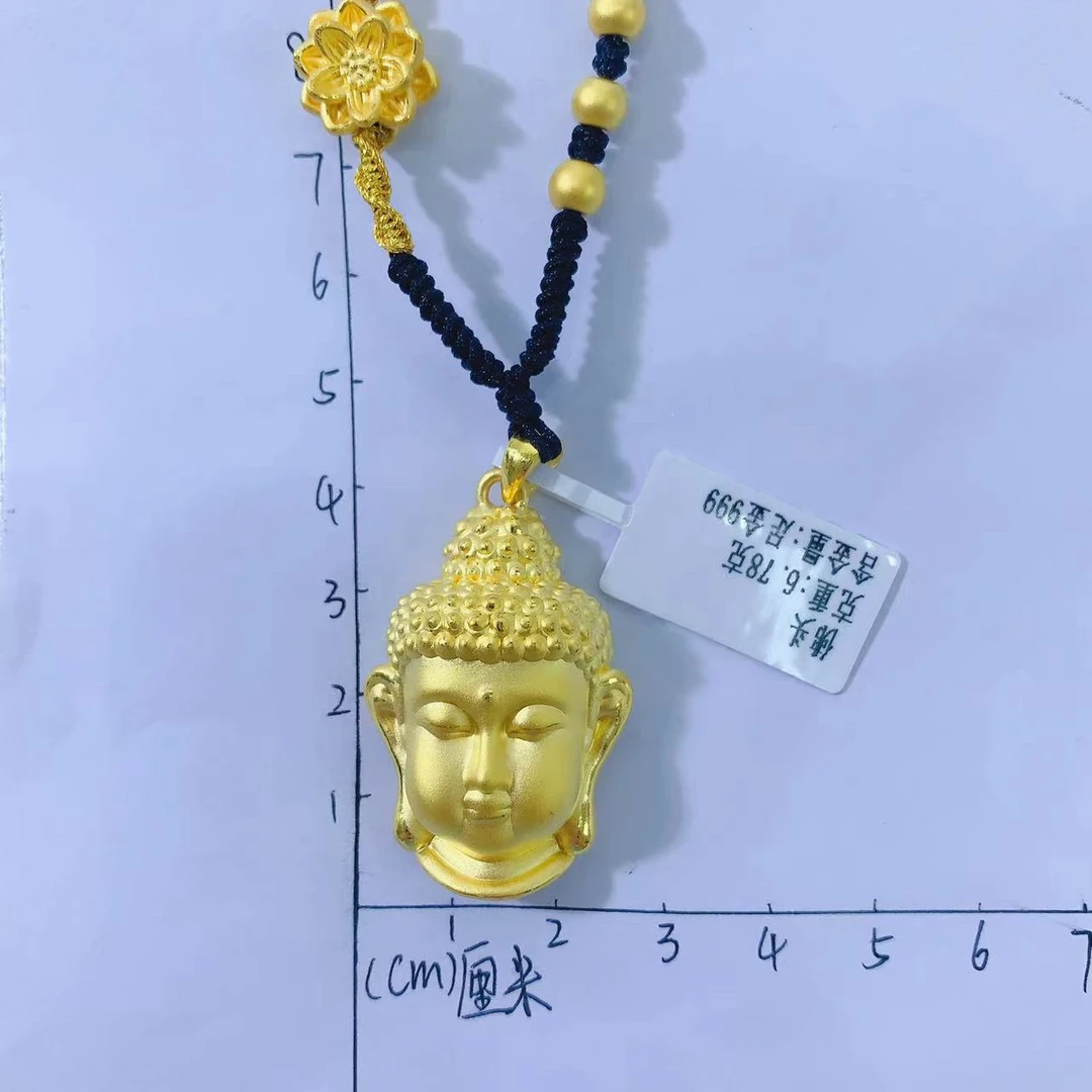 【伟新源】足金999 3D硬金工艺 大气经典编织佛头