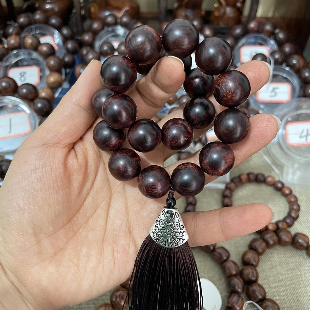 海南黄花梨老料珠手持串海黄紫油梨1.6 ，20颗