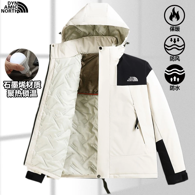 动感北面冲锋棉衣户外防风防水棉服外套男女生情侣加厚保暖夹克男