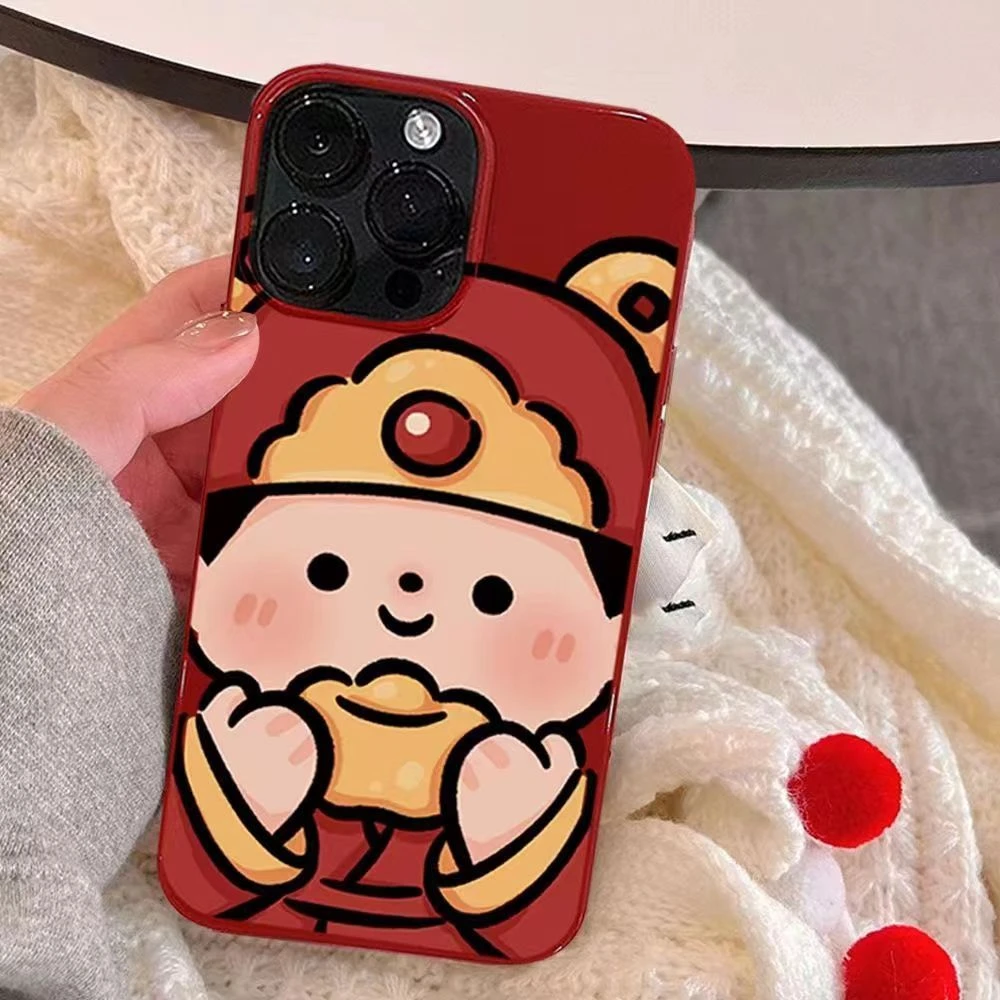 元宝财神爷iPhone14PRO手机壳苹果11/12软壳13新款15pro可爱Xsmax