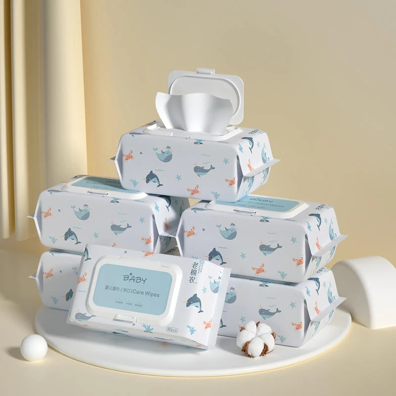 老棉农婴儿湿巾手口屁专用宝宝干湿两用巾新生儿湿巾加厚5包