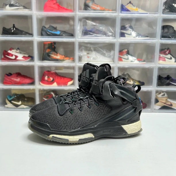 44码 阿迪达斯 罗斯6 Boost 黑白 9新 公价1999 绝版 篮球鞋