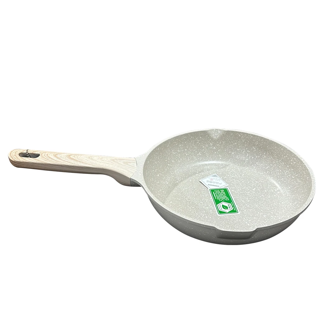 【品牌外贸】DONNOR24cm凯瑞麦饭石白色煎盘全灶具通用不粘锅早餐