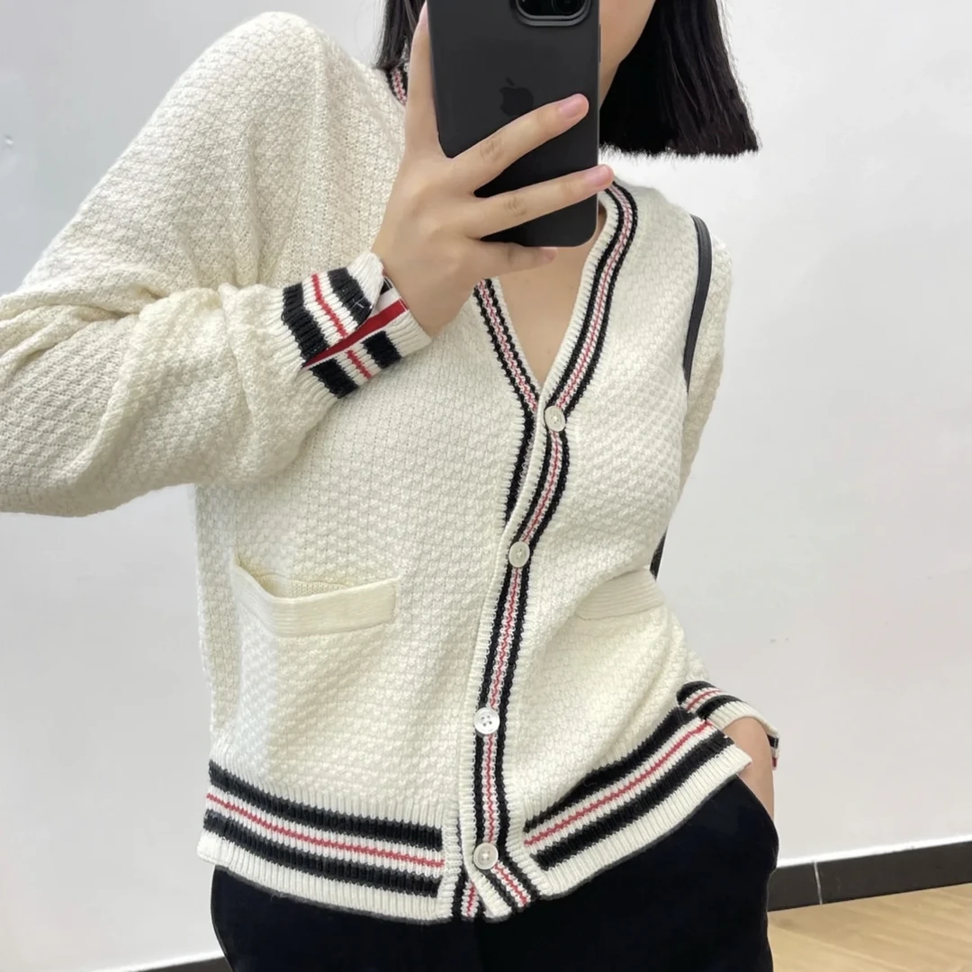 ThomBrowne/汤姆布朗tb el73 99新 条纹纽扣针织开衫 2码 公价1w