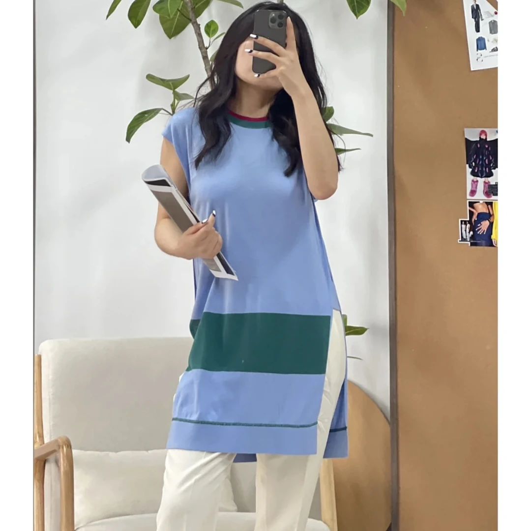 Burberry/博柏利bbr dl164 准新带吊 拼色针织连衣裙 m码 公价8k
