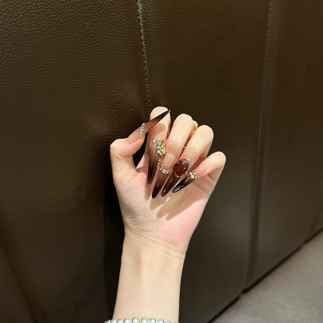 可可手工穿戴甲-黑玛瑙